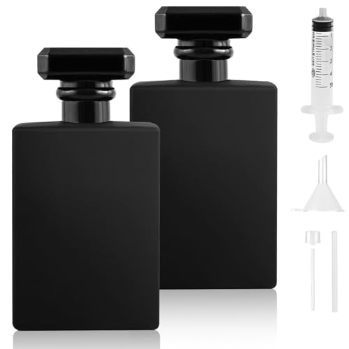 Samulee 2 Stück Parfümzerstäuber Glas Schwarz 50ml, Leere Parfümflaschen zum Befüllen, Portable Parfumflakon Leer Nachfüllbar Kleine mit Gold und Silber Düsen für Frauen Mädchen Männer Reisen Samulee 2 Stück Parfümzerstäuber Glas Schwarz 50ml, Leere Parfümflaschen zum Befüllen, Portable Parfumflakon Leer Nachfüllbar Kleine mit Gold und Silber Düsen für Frauen Mädchen Männer Reisen von Omsscun