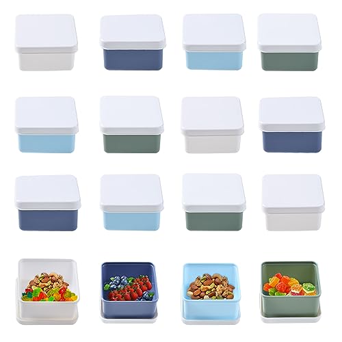 Omtofo 16 STK Frischhaltedosen mit Deckel Klein, 150ml Gefrierdosen Kleine Dose, Mini Vorratsbehälter Tiefkühldose, Kunststoff, BPA-Frei, für Mikrowellen Gefrierfachgeeignet von Omtofo