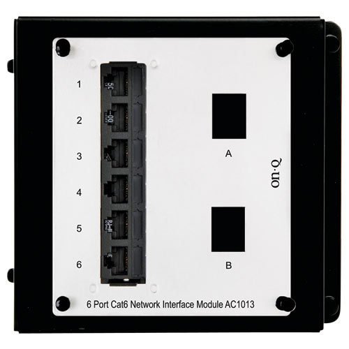 On-Q AC1013 Netzwerk-Schnittstellenmodul mit 6 Anschlüssen, Cat-6 On-Q AC1013 Netzwerk-Schnittstellenmodul mit 6 Anschlüssen, Cat-6 von On-Q