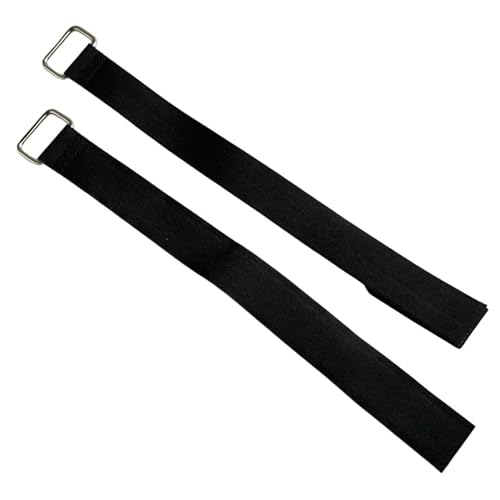 2er-Pack Heavy-Duty-Metallschnalle Klettverschluss Kabelbinder wiederverwendbare Gurte, schwarz von On1shelf