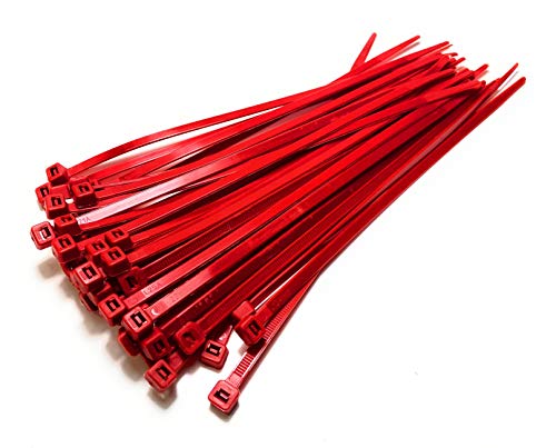 Kabelbinder – 300 mm x 4,8 mm – starke Nylon-Kabelbinder (100, rot) von On1shelf