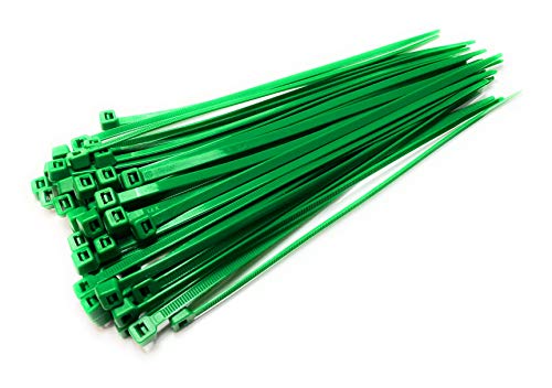 Kabelbinder – 300 mm x 4,8 mm – starke Nylon-Kabelbinder (100, grün) von On1shelf