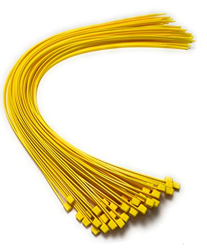 Kabelbinder – 450 mm x 4,8 mm – extra lange Kabelbinder – hochwertige Nylon-Kabelbinder (50, gelb) von On1shelf