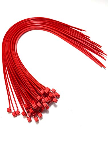 Kabelbinder – 450 mm x 4,8 mm – extra lange Kabelbinder – hochwertige Nylon-Kabelbinder (50, rot) von On1shelf