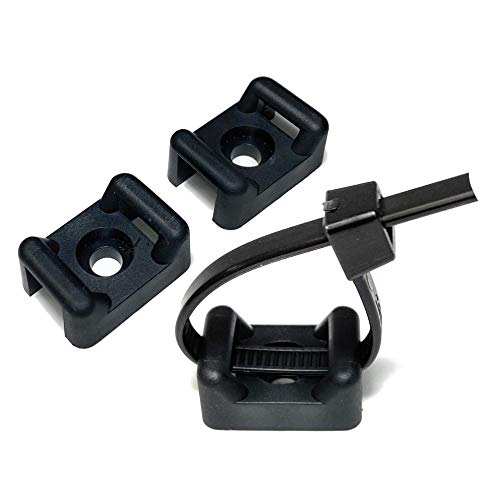 Kabelbinder-Basishalterung aus Nylon, Schraubbefestigung, Schwarz, 50, 9,0 mm, Schraube: M5 von On1shelf