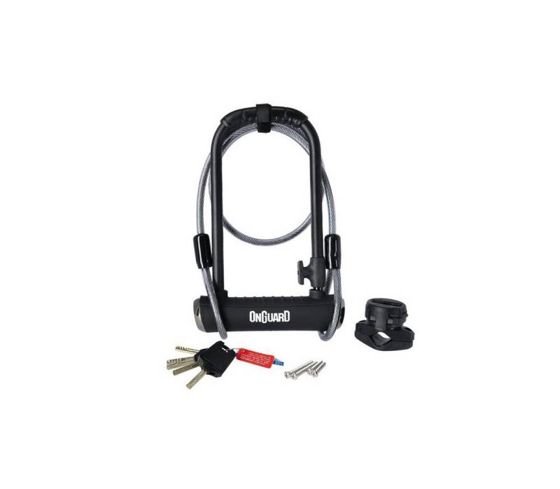 OnGuard Steckschloss Bügelschloss Pitbulll DT 8005X 115 x 230mm, Ø 14mm, mit Seil und Hal von OnGuard