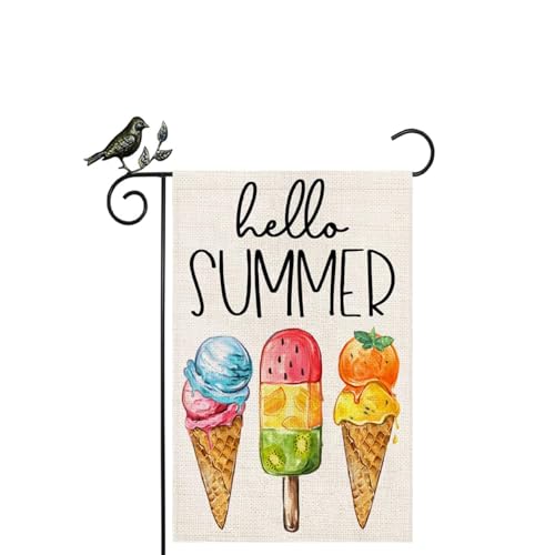 1pc Hello Summer Garden Flag 12 x 18 Zoll doppelseitige Sommergartenflagge Rasenflaggen Verblassen Proofs und wetterfeste Eiscreme & Eis Eis am Stiel -Garten -Flaggen für Außenwerter Sommerdekor 1pc Hello Summer Garden Flag 12 x 18 Zoll doppelseitige Sommergartenflagge Rasenflaggen Verblassen Proofs und wetterfeste Eiscreme & Eis Eis am Stiel -Garten -Flaggen für Außenwerter Sommerdekor von OnIUeZky