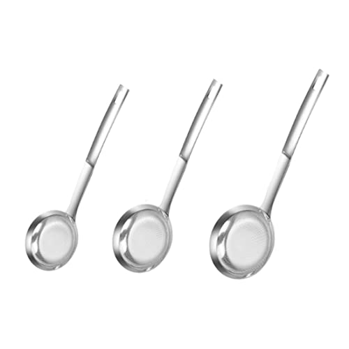 Edelstahl Fett Skimmer Löffel Feinnetzsieb Colander Sieb mit langem Griff zum Kochen 3PCs.. von OnIUeZky