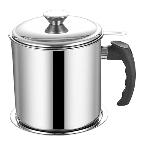 Ölsiegertopf Edelstahl Fettbehälter Öllager mit abnehmbarem Filterdeckel 1.4L.. von OnIUeZky