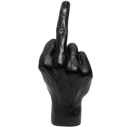 OnIUeZky 1pc Mittelfinger Statue Harz Mittelfinger Schreibtisch Accessoire Realistisch lustige Mittelfinger Ornament für Home Office Frauen Männer Mittelfinger Geschenke schwarz von OnIUeZky