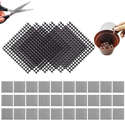 OnIUeZky 50pcs quadratische Blüten Pot Loch Mesh Pads Mesh Pads für Töpfe Pot Loch Mesh Pad Weiche Bonsai Töpfe Boden Gitter Matte Mesh Bonsai Mesh Drainage -Bildschirme, 10 cm x 10 cm von OnIUeZky