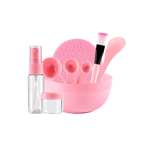 OnIUeZky 9 Stcs/Set Face Maske Mixing Bowl Set DIY Facemask Mixing Tool Kit mit Schüssel -Stickpinselmesselöffel (Pink) von OnIUeZky