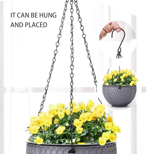 OnIUeZky Hanging Pflanzer 2PC Hängende selbstbewusste Pflanzentöpfe 8, 27 Zoll minimalistischer Stil Blumentöpfe Korb mit Entwässerungsloch für Innenlöschdekoration Grau. von OnIUeZky