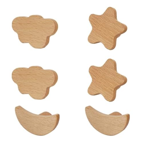 OnIUeZky Kinder Türknöpfe 6 PCs Sternmondwolken Formschrankknöpfe kreativer Kleiderschrankgriff Home Dekoration von OnIUeZky