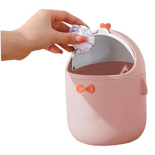 OnIUeZky Kleiner Schreibtisch Behälter Kleiner Mülleimer mit Deckel Mini -Mülleimer Mini Tischabfall Mülleimer mit Deckel niedlich von OnIUeZky