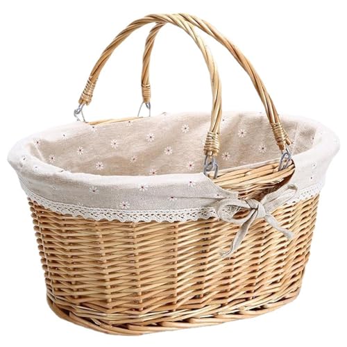 OnIUeZky Korbkorb mit Griff, 12, 6 x 9, 1 Zoll Natural Wicker Picknickkorb, Picknick -Korb mit Liner, Körbe für Partys, Camping, BBQ, Outdoor. OnIUeZky Korbkorb mit Griff, 12, 6 x 9, 1 Zoll Natural Wicker Picknickkorb, Picknick -Korb mit Liner, Körbe für Partys, Camping, BBQ, Outdoor. von OnIUeZky