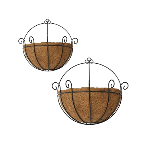 OnIUeZky Metall -Wandhänge -Pflanzerkorb mit Kokosnussfutter halbe runde Drahtblütenstöfe für Innengarten im Freien Garten Veranda Dekor 2 Stcs .. OnIUeZky Metall -Wandhänge -Pflanzerkorb mit Kokosnussfutter halbe runde Drahtblütenstöfe für Innengarten im Freien Garten Veranda Dekor 2 Stcs .. von OnIUeZky