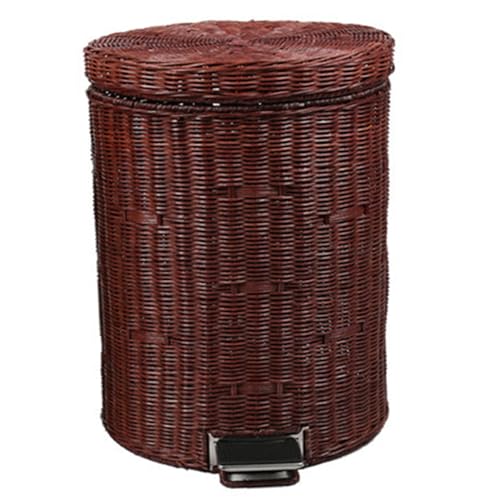 OnIUeZky Wicker Müll Can 5L Stiefmüll kann mit Händen im Deckel Bauernhause in der Nähe von Händen kostenlos Pedalbehälter mit innerem Wastrohr leicht sauberer Rattan für Küchenschlafzimmerbüro.. von OnIUeZky