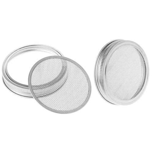Sprouting Jar Deckel Masonglas Sprouting Deckung Edelstahl Samenkeimtirsch Deckel Setzen Sie breite Mund 2pcs.. von OnIUeZky
