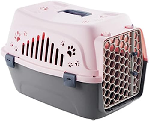 OnSaya Haustier tragbar mit Pedalen aus Out-The-Box-Hundekatze-Handtasche Koffer Kontrollkästchen-Koffer-Transport-Kaninchenkäfigauswahl PP-Material-Haustier-Flug-Flug-Box (Color : Pink) von OnSaya