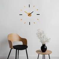 Moderne Wanduhr Minimalist Uhr Home & Office Decor, V2M Schwarz Gold, Große 56 cm. | 56 cm Design Ausgezeichnet von OnTimeClock