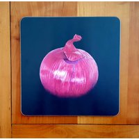 Zwiebelbild, Rotes Zwiebel-Platzset - Geschirr von OnTrendGiftStore