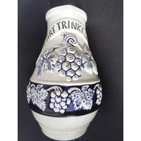 6" Steingut Weinkrug Karaffe Stein Original Königs Steingut # 243 Weintrauben Gerz Gerzit von OnWinstonLane