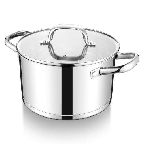 22cm Kochtopf, Onader 3-Lagiger Boden Edelstahl Topf Induktion mit Glasdeckel, 4,7L Nudeltopf Suppentopf für alle Herdarten zum Kochen, Gesund & Spülmaschinenfest 22cm Kochtopf, Onader 3-Lagiger Boden Edelstahl Topf Induktion mit Glasdeckel, 4,7L Nudeltopf Suppentopf für alle Herdarten zum Kochen, Gesund & Spülmaschinenfest von Onader