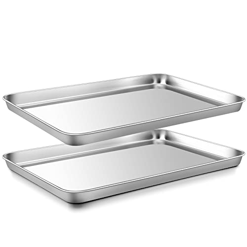 Backblech 2er Set, Onader Edelstahl Ofenblech Kuchenblech, Großes Rechteckige Backform Zum Backen Kochen Servieren, Ungiftig & Gesund, Leicht Zu Reinigen & Spülmaschinenfest, 40,5x30,5x2,5cm von Onader
