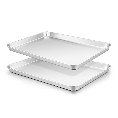 Backblech 2er Set, Onader Edelstahl Ofenblech Pfannen für Braten Kochen Servieren, Ungiftig & Gesund, Spiegelglatt & Rostfrei, Leicht Zu Reinigen & Spülmaschinenfest, 31,4x24,6x2,5cm Backblech 2er Set, Onader Edelstahl Ofenblech Pfannen für Braten Kochen Servieren, Ungiftig & Gesund, Spiegelglatt & Rostfrei, Leicht Zu Reinigen & Spülmaschinenfest, 31,4x24,6x2,5cm von Onader