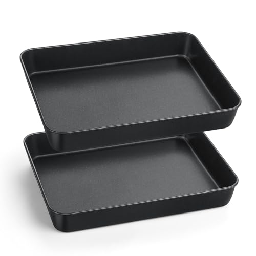 Onader Antihaft Backblech, Edelstahl Auflaufform Backform 2er Set, Tiefes Ofenblech Kuchenform für Brownies, Lasagne, Auflauf, Gesund & Leicht zu reinigen - 26,5 x 20,8 x 5cm Onader Antihaft Backblech, Edelstahl Auflaufform Backform 2er Set, Tiefes Ofenblech Kuchenform für Brownies, Lasagne, Auflauf, Gesund & Leicht zu reinigen - 26,5 x 20,8 x 5cm von Onader