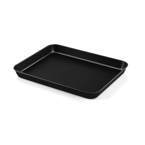 Backblech, Onader Karbonstahl Rechteckig Ofenblech, Kuchenblech mit Antihaftbeschichtung für Kochen Backen Servieren, Rostfrei & Leicht zu Reinigen, 26,4×20,4×2,5cm von Onader