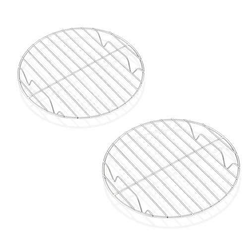 Onader Rund Abkühlgitter 2er Set, Edelstahl Kuchengitter Backgitter Set, Auskühlgitter zum Kühlen Backen Dämpfen, Rostfrei & Langlebig, Spülmaschinenfest - 19cm von Onader