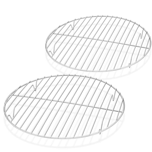 Onader Rund Abkühlgitter 2er Set, Edelstahl Kuchengitter Backgitter Set, Auskühlgitter zum Kühlen Backen Dämpfen, Rostfrei & Langlebig, Spülmaschinenfest - 27cm von Onader