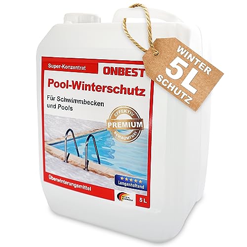 ONBEST Effektiver Pool-Winterschutz Überwinterungskonzentrat gegen Algen, Ablagerungen & Schmutz im Wasser – Flüssiges Winterpflegemittel für Ihren Pool/Schwimmbad – 3 L oder 5 L Wintermittel von Onbest