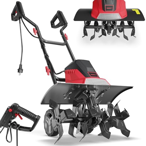 ONBEST Elektro Gartenfräse – 45 cm Arbeitsbreite – 1500 Watt Motor – 24 Messer – elektrische Bodenhacke Motorhacke – Gartenhacke – Kultivator – zum umgraben und auflockern vom Boden von Onbest