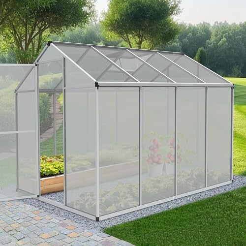 ONBEST stabiles Aluminium Gewächshaus mit Dachfenster – Garten Frühbeet ideal für die Anzucht von Tomaten Blumen – vielseitig nutzbar als Treibhaus, Tomatengewächshaus Pflanzenhaus (XL) von Onbest