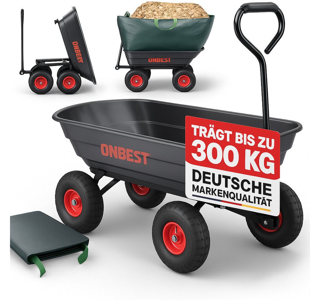 Onbest Bollerwagen mit Kippfunktion, inklusive Gartenabfallsack, 75 Liter, 300 kg Onbest Bollerwagen mit Kippfunktion, inklusive Gartenabfallsack, 75 Liter, 300 kg von Onbest