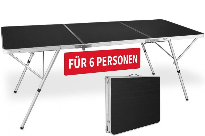 Onbest Klapptisch Sylt mit Aluminiumgestell Tragegriff, rutschfest, 180cm, klappbar, MDF-Platte von Onbest