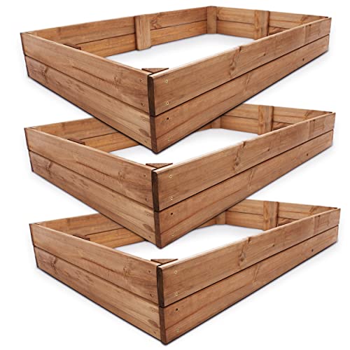 Onbest Premium Hochbeet - Pflanzbeet Holz mit Innenvlies – Garten Hochbeet – erweiterbar und stapelbar – witterungsbeständig – Blumenkasten für Terrasse Balkon – Pflanzkasten (1x Pflanzrahmen) von Onbest