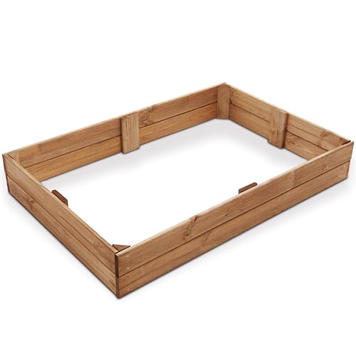 Onbest Premium Hochbeet - Pflanzbeet Holz mit Innenvlies – Garten Hochbeet – erweiterbar und stapelbar – witterungsbeständig – Blumenkasten für Terrasse Balkon – Pflanzkasten (1x Pflanzrahmen) von Onbest