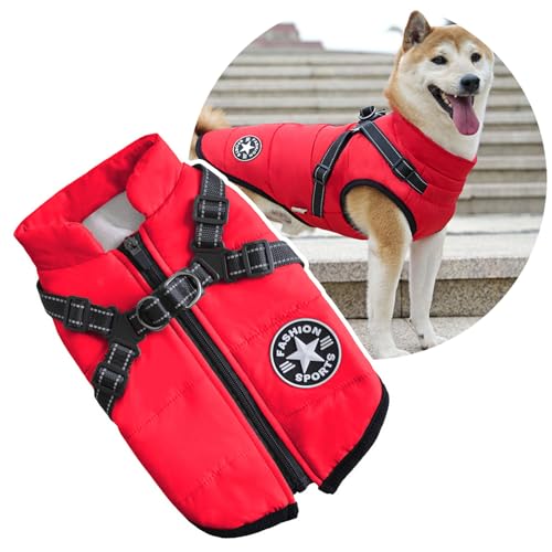 2-in-1-Hunde-Wintermantel für Große Hunde, Warme Gepolsterte Hundeweste für Kaltes Wetter, Bekleidung 2-in-1-Hunde-Wintermantel für Große Hunde, Warme Gepolsterte Hundeweste für Kaltes Wetter, Bekleidung von Oncpcare