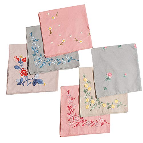 6 Pack Handkerchief Embroidery DIY with Patterns, Full Set of Hand-Made Stamped Embroidery Kits, Cross Stitch Kits for Beginners 6 Pack Handkerchief Embroidery DIY with Patterns, Full Set of Hand-Made Stamped Embroidery Kits, Cross Stitch Kits for Beginners von Oncpcare