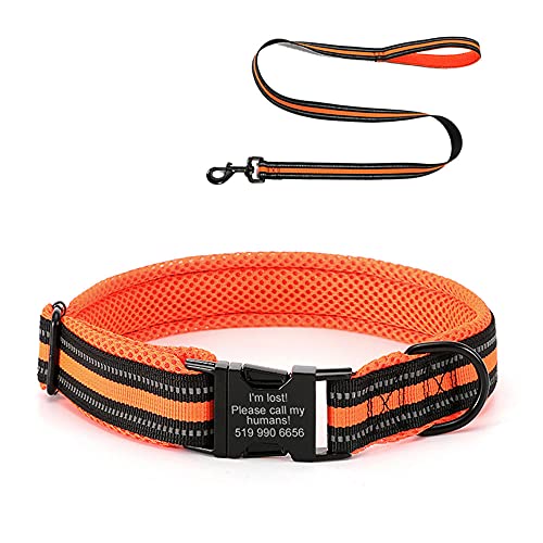 Oncpcare Hundehalsband und Leine, reflektierend, personalisierbar, mit Namen, Telefonnummer, ID-Halsbänder für kleine, mittelgroße und große Hunde Oncpcare Hundehalsband und Leine, reflektierend, personalisierbar, mit Namen, Telefonnummer, ID-Halsbänder für kleine, mittelgroße und große Hunde von Oncpcare