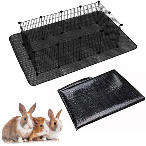Oncpcare wasserdichte Haustier-Laufgittermatte, 150 x 100 cm, für Meerschweinchenkäfig, Plane, Boden, Wiederverwendbare Basis für Kaninchen, Kaninchen, Frettchen und andere Kleintiere, (Schwarz) von Oncpcare