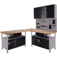 ONDIS24 Werkstatt-Set, (4 tlg.), mit 2 Werkbänken, Werkzeugschrank & Lochwand von Ondis24
