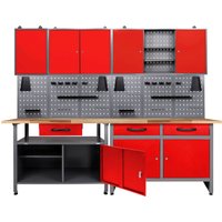 ONDIS24 Werkstatt-Set, 2x Werkbank, 2x Werkzeugwand, 3x Hängeschrank von Ondis24