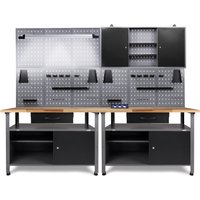 ONDIS24 Werkstatt-Set ""240cm mit LED & Lautsprecher"", (5 tlg.), Werkstatteinrichtung 240 cm - Arbeitshöhe 85 cm von Ondis24