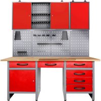 ONDIS24 Werkstatt-Set "Fritz", (3 tlg.), Werkbank mit Lochwand & 2 Werkstattschränken von Ondis24