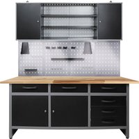 ONDIS24 Werkstatt-Set "Karsten", 160 cm, mit LED Touch-Lampen, inkl. Hakenset von Ondis24